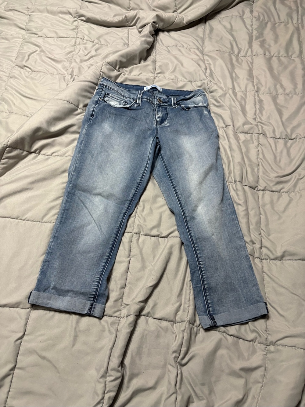 YMI Light Blue Cropped Cuffed Jeans